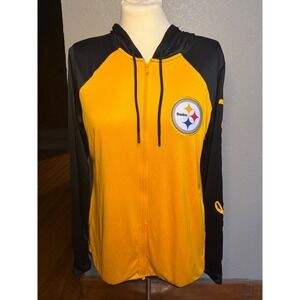 Large Gold/Black Fanatics Pittsburgh Steelers Long-Sleeved Zip-Up Hoodie